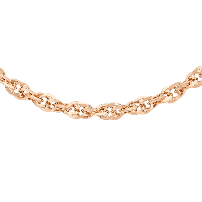 Goldsmiths 9ct Rose Gold Diamond Cut 46cm Chain