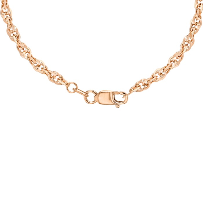 Goldsmiths 9ct Rose Gold Diamond Cut 46cm Chain