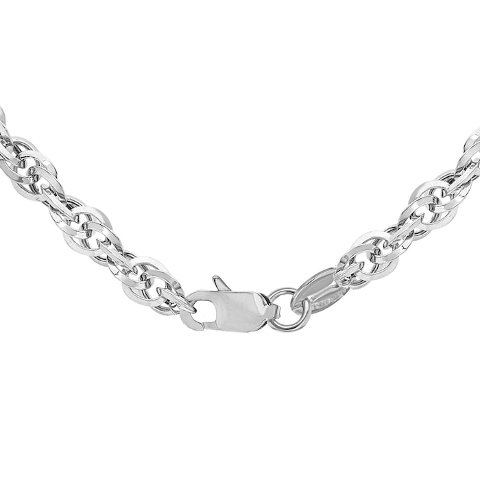 Goldsmiths 9ct White Gold Diamond Cut 46cm Chain