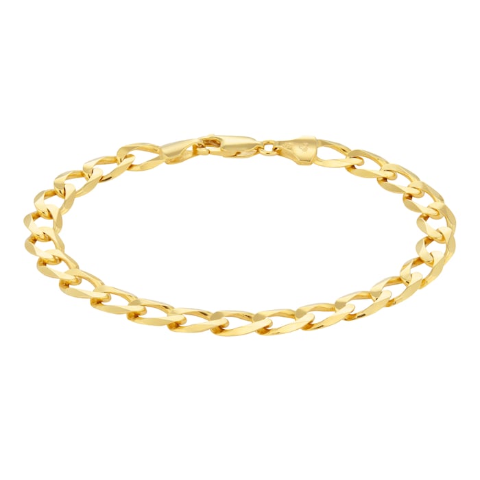 Goldsmiths 9ct Yellow Gold 8 inch Flat Curb Bracelet