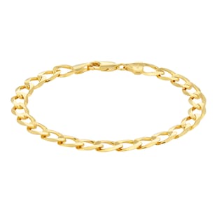 Goldsmiths 9ct Yellow Gold 8 inch Flat Curb Bracelet