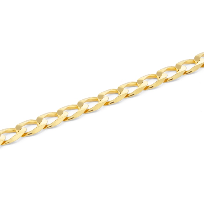 Goldsmiths 9ct Yellow Gold 8 inch Flat Curb Bracelet