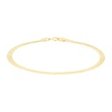 Goldsmiths 9ct Yellow Gold Thin Herringbone Bracelet