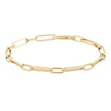 Goldsmiths 9ct Yellow Gold Mixed Paperlink Chain Bracelet