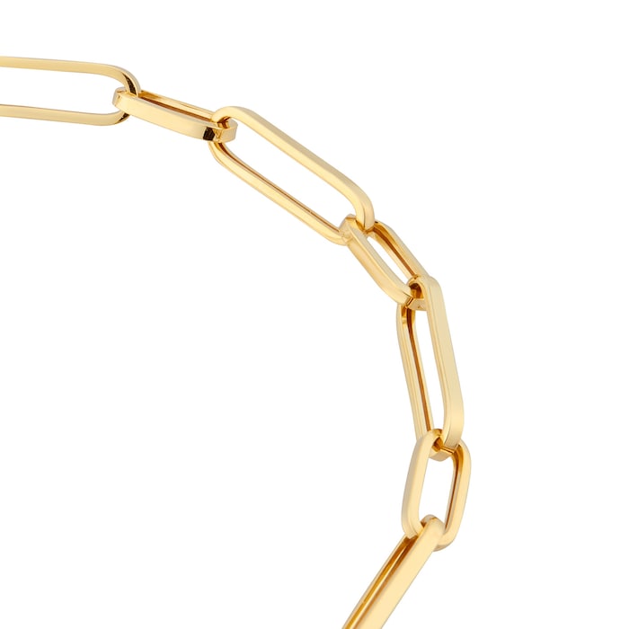 Goldsmiths 9ct Yellow Gold Mixed Paperlink Chain Bracelet