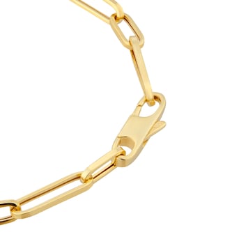 Goldsmiths 9ct Yellow Gold Mixed Paperlink Chain Bracelet Goldsmiths 9ct Yellow Gold Mixed Paperlink Chain Bracelet