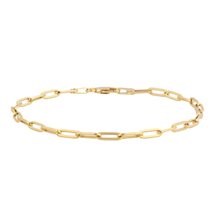 Goldsmiths 9ct Yellow Gold 3mm Paperclip Bracelet