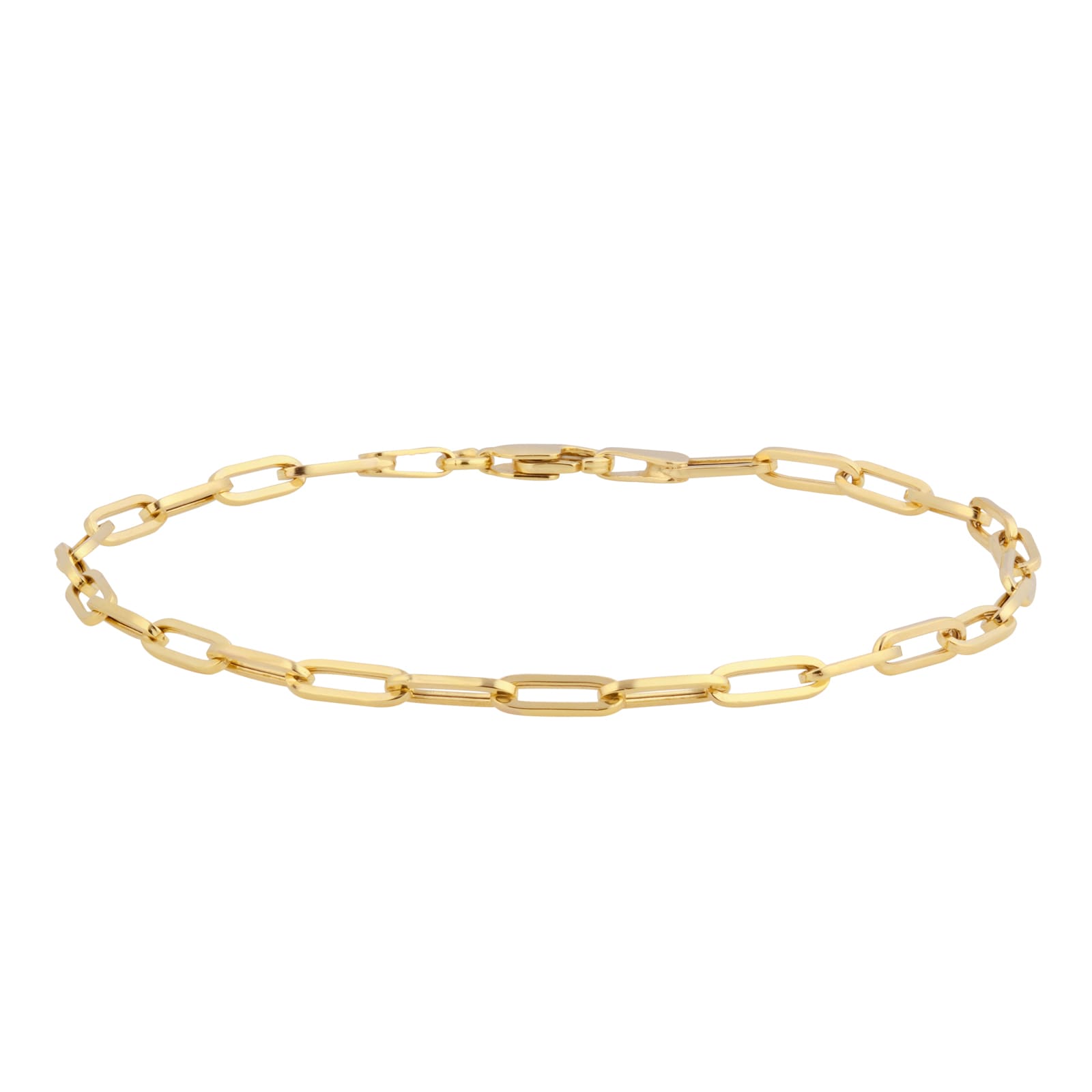 Goldsmiths 9ct Yellow Gold 3mm Paperclip Bracelet Goldsmiths 9ct Yellow Gold 3mm Paperclip Bracelet