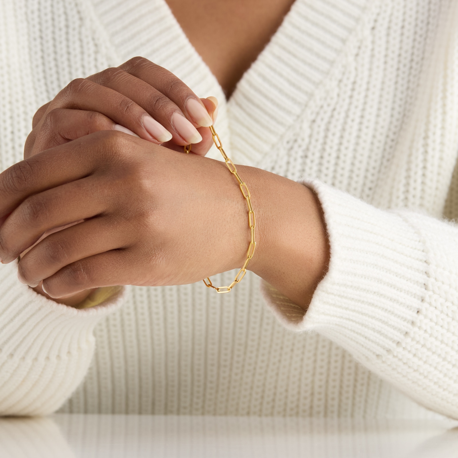 Goldsmiths 9ct Yellow Gold 3mm Paperclip Bracelet