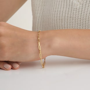 Goldsmiths 9ct Yellow Gold 3mm Paperclip Bracelet