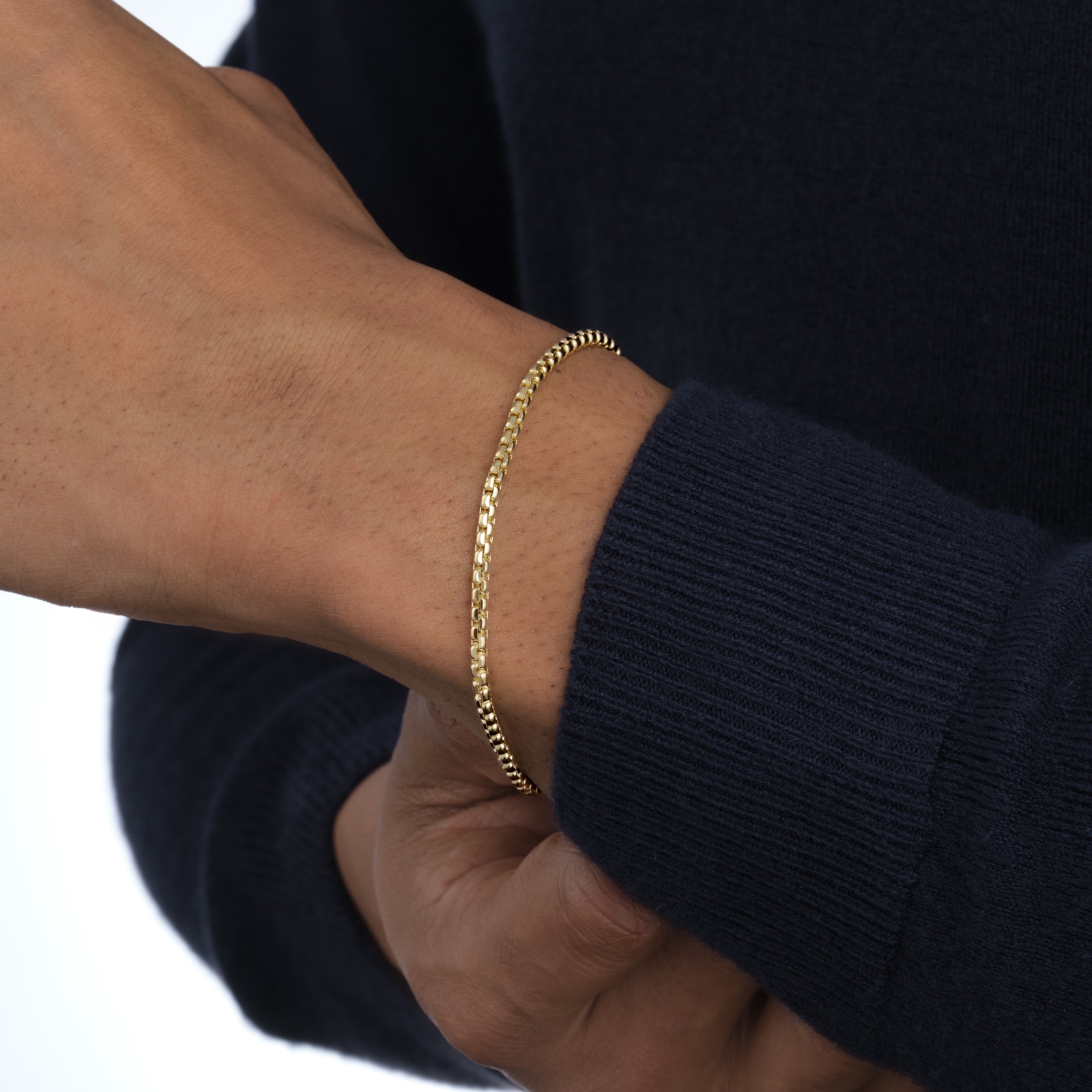 Mappin & Webb 14ct Yellow Gold 2.7mm Box Chain Bracelet Mappin & Webb 14ct Yellow Gold 2.7mm Box Chain Bracelet