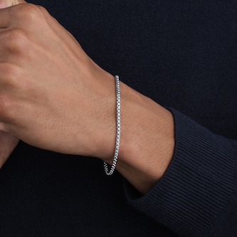Mappin & Webb 14ct White Gold 2.7mm Box Chain Bracelet Mappin & Webb 14ct White Gold 2.7mm Box Chain Bracelet