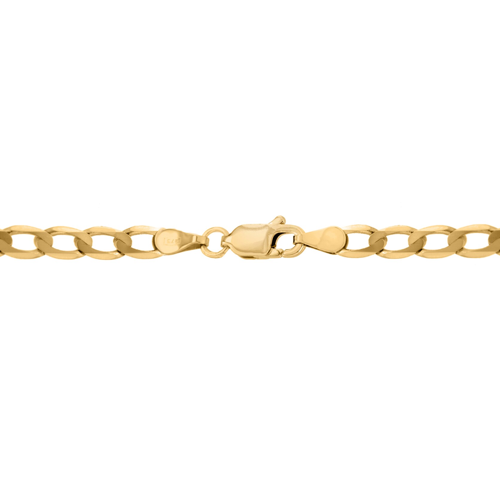 Goldsmiths 9ct Yellow Gold 100 Diamond Cut Flat Curb Chain
