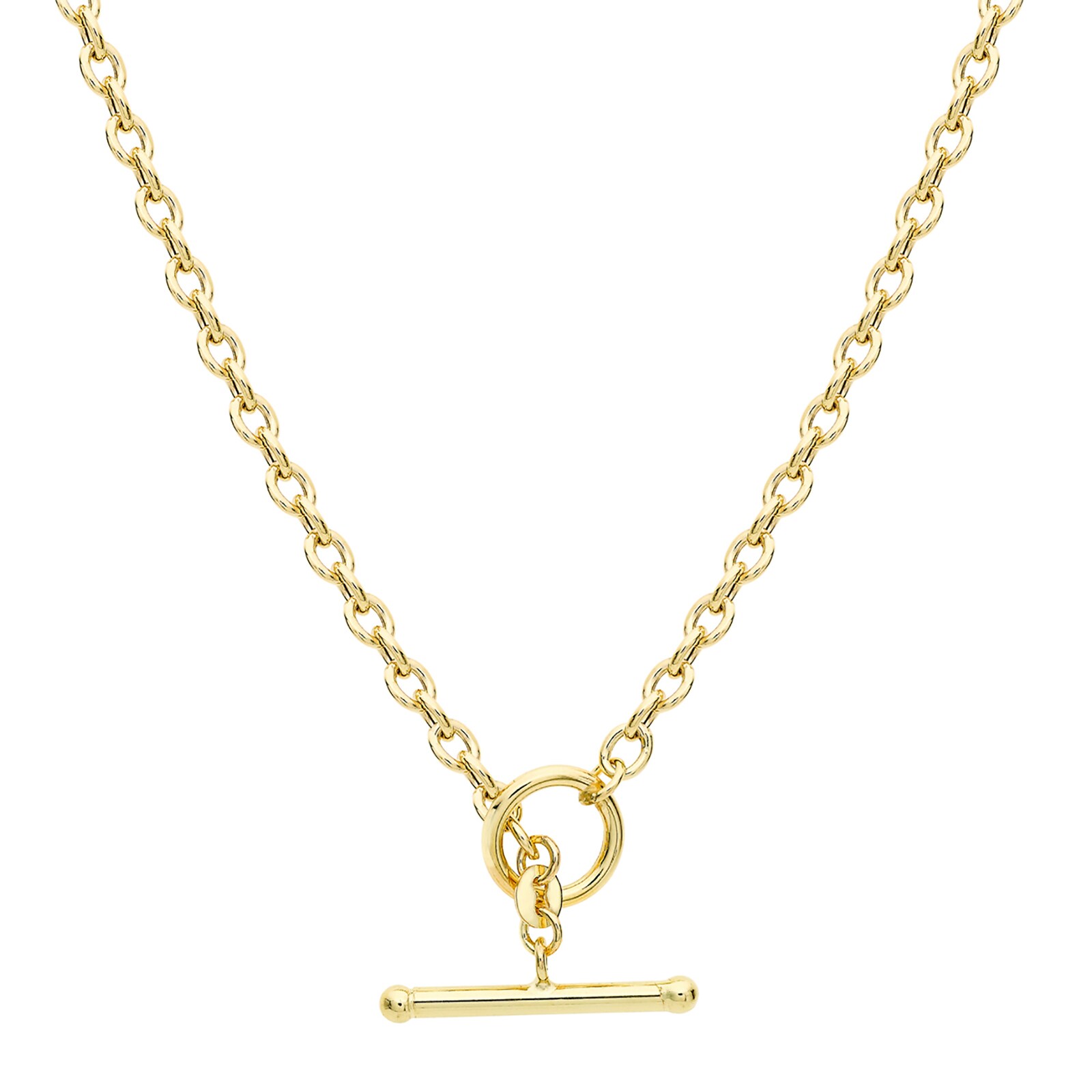 Goldsmiths 9ct Yellow Gold 100 T-Bar Oval Belcher Chain