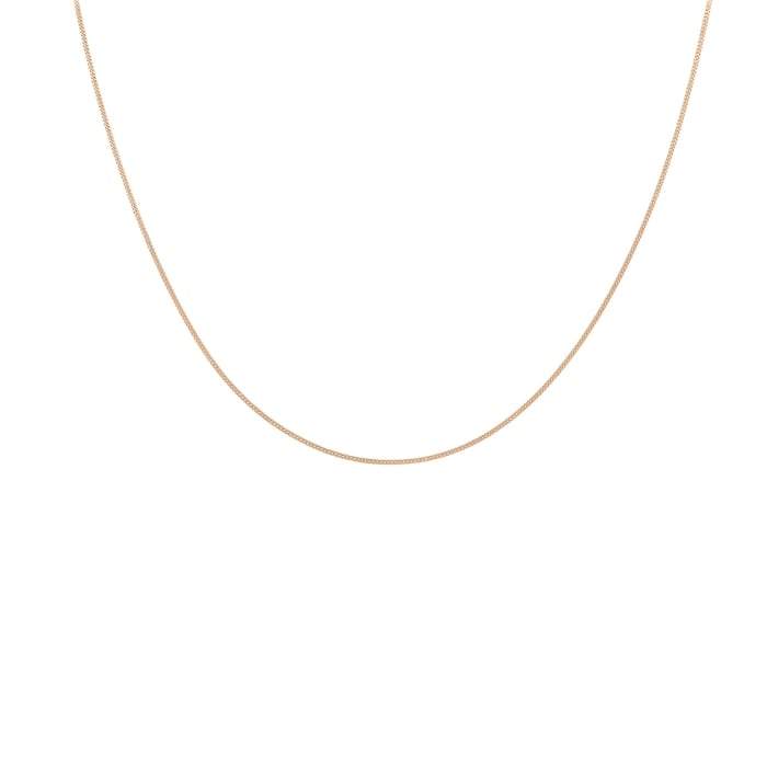 Goldsmiths 9ct Rose Gold 1mm 18" Curb Chain