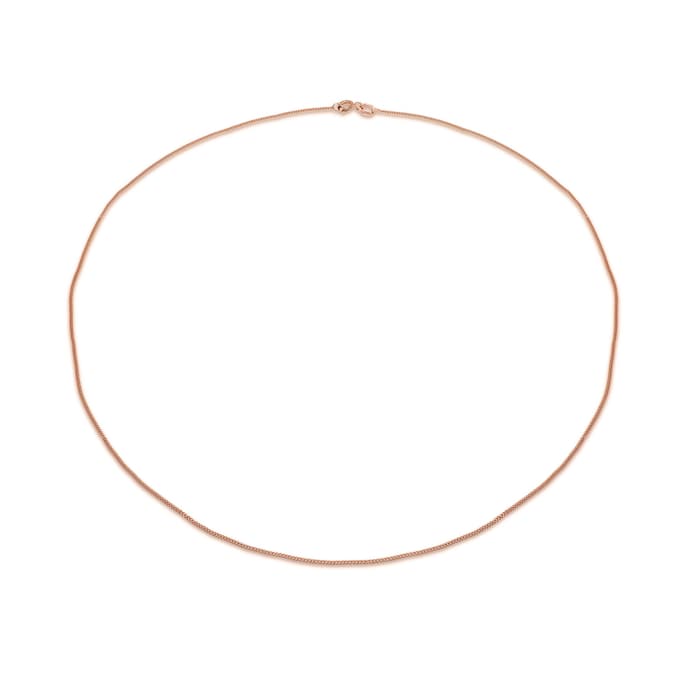 Goldsmiths 9ct Rose Gold 1mm 18" Curb Chain