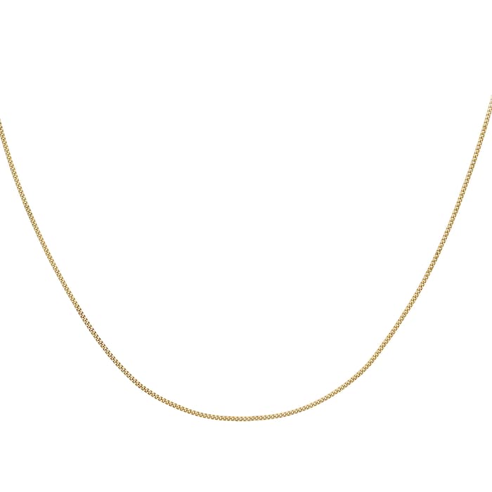 Goldsmiths 9ct Yellow Gold 0.8mm 16"/18" Curb Chain