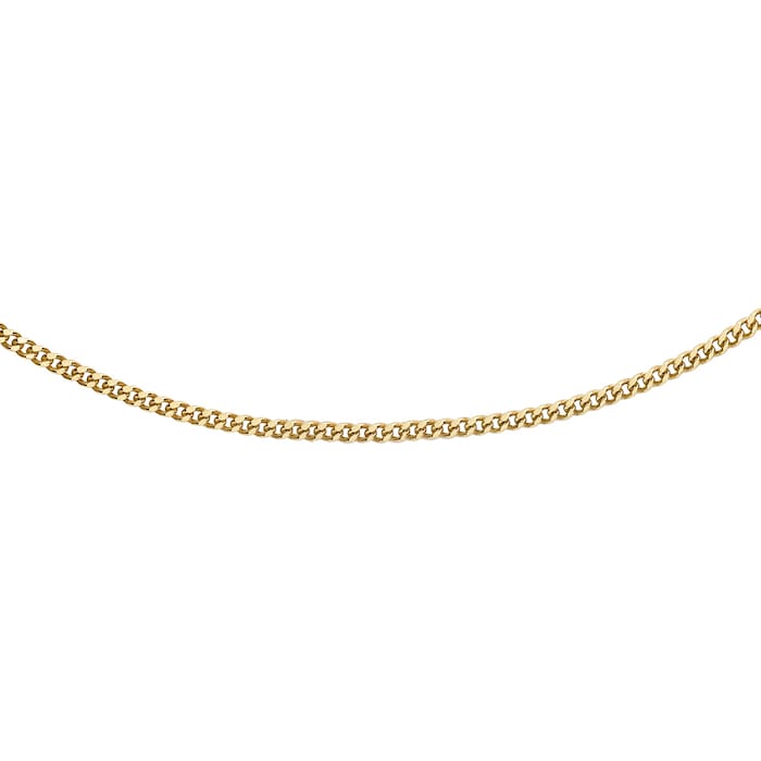 Goldsmiths 9ct Yellow Gold 0.8mm 16"/18" Curb Chain