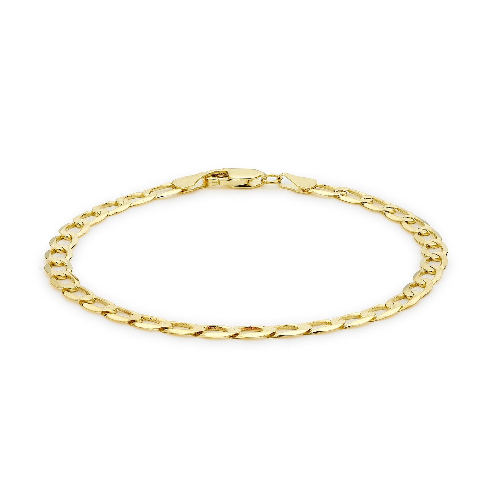 9ct Yellow Gold 8" Hollow Curb Chain Bracelet