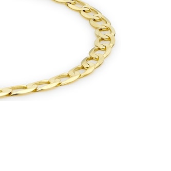 Goldsmiths 9ct Yellow Gold 8" Hollow Curb Chain Bracelet Goldsmiths 9ct Yellow Gold 8" Hollow Curb Chain Bracelet