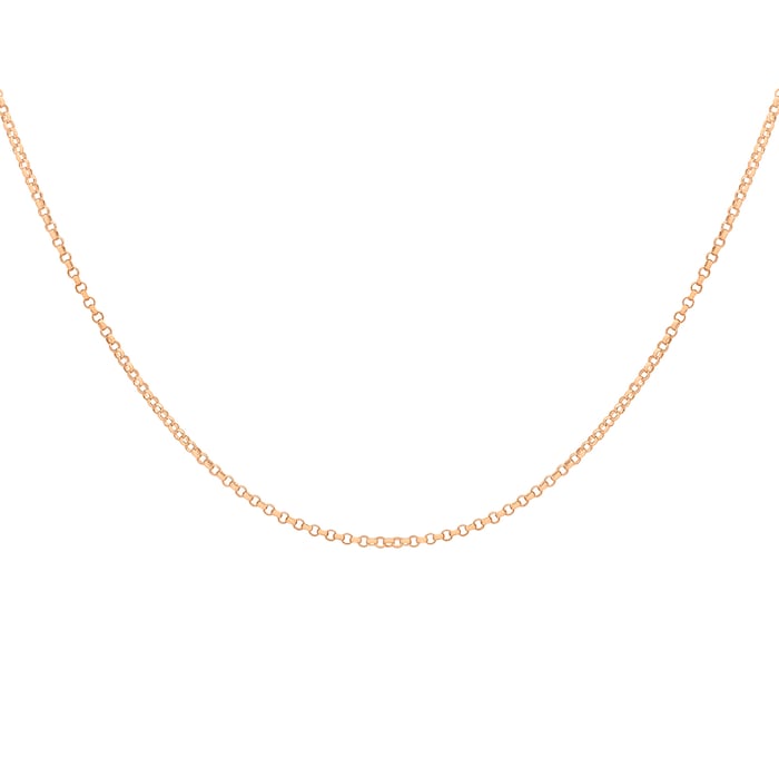 Goldsmiths 9ct Rose Gold 1.2mm 18" Belcher Chain