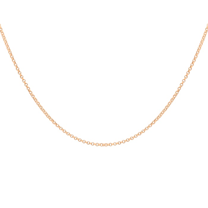 Goldsmiths 9ct Rose Gold 1.2mm 18" Belcher Chain