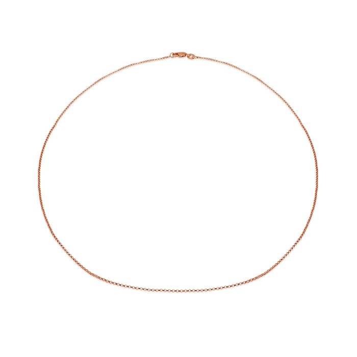 Goldsmiths 9ct Rose Gold 1.2mm 18" Belcher Chain