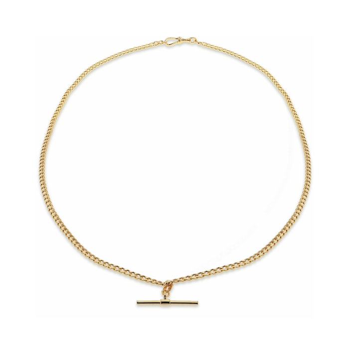 Goldsmiths 9ct Yellow Gold 18" T-bar Chain Necklace