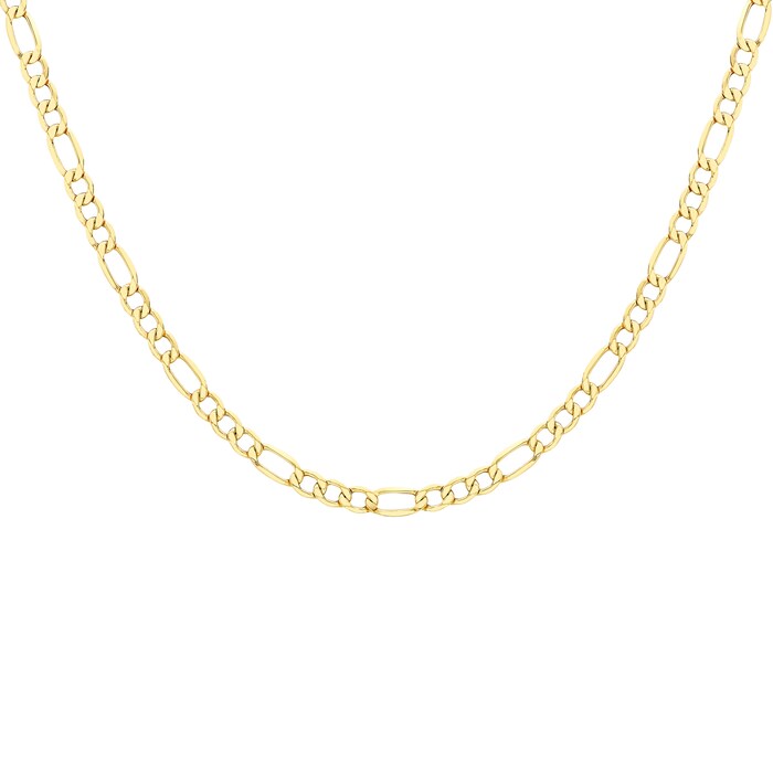 Goldsmiths 9ct Yellow Gold 120 Diamond Cut Figaro Chain