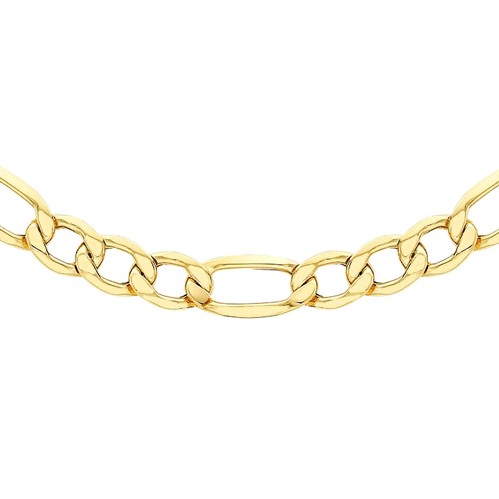 Goldsmiths 9ct Yellow Gold 120 Diamond Cut Figaro Chain