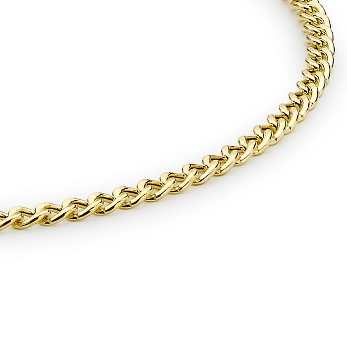 Goldsmiths 9ct Yellow Gold 2mm Curb Chain Bracelet