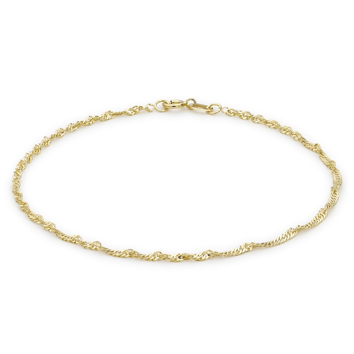 Goldsmiths 9ct Yellow Gold Twist Curb Bracelet