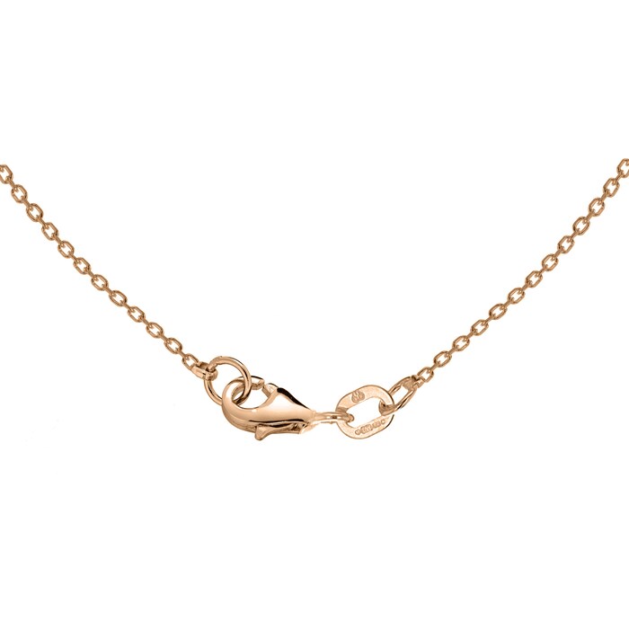 Goldsmiths 9ct Rose Gold Diamond Cut Sliding Heart Necklace