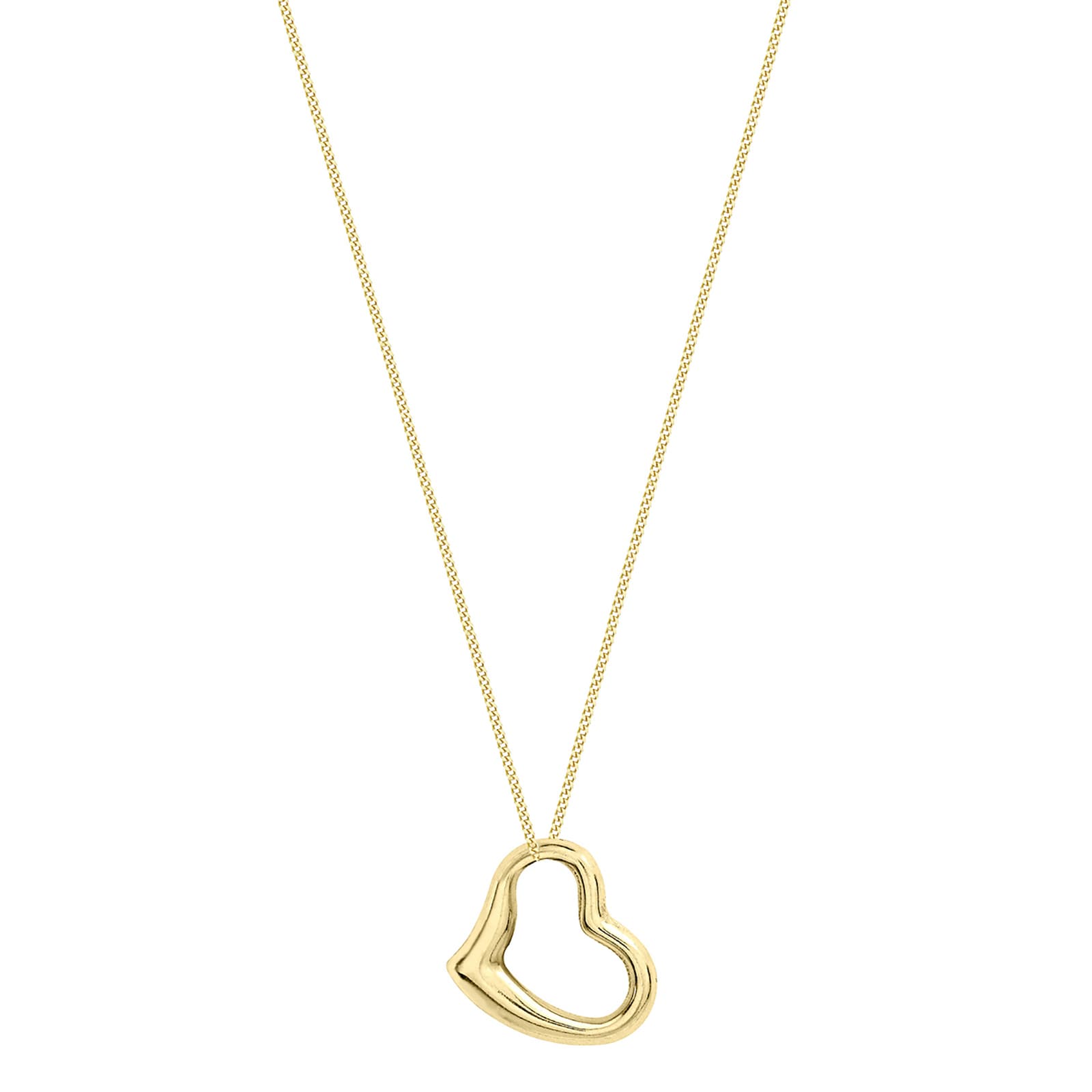 Goldsmiths 9ct Yellow Gold Small Floating Heart Pendant Goldsmiths 9ct Yellow Gold Small Floating Heart Pendant