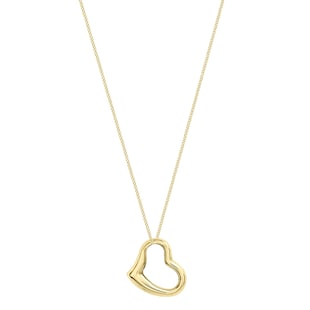 Goldsmiths 9ct Yellow Gold Small Floating Heart Pendant