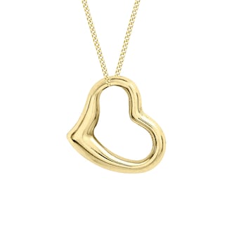 Goldsmiths 9ct Yellow Gold Small Floating Heart Pendant Goldsmiths 9ct Yellow Gold Small Floating Heart Pendant