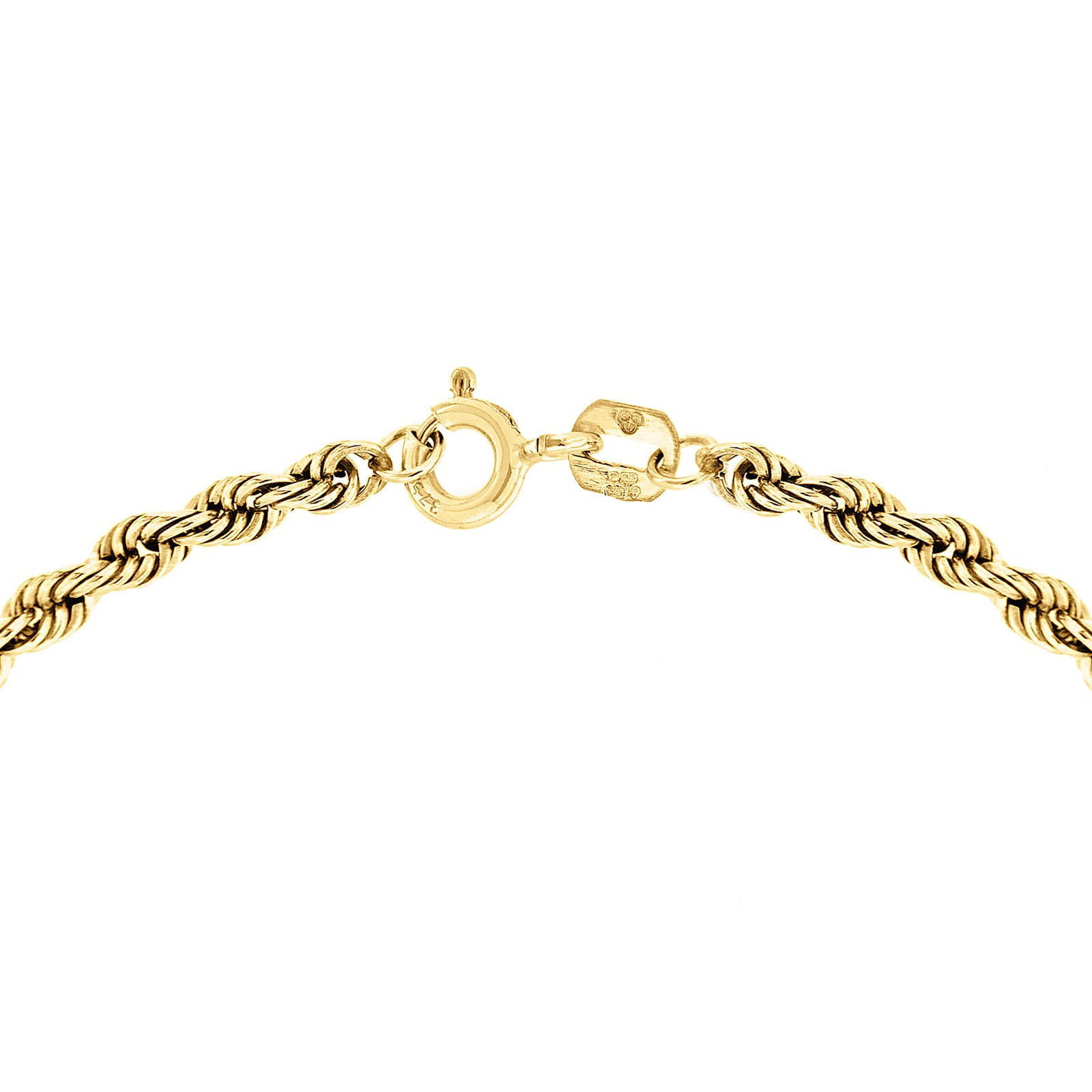Goldsmiths 9ct Yellow Gold Hollow Rope Bracelet 1.22.0181 Goldsmiths