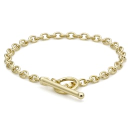 11040413 - 9ct Yellow Gold Oval Belcher T-Bar Bracelet