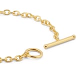 Goldsmiths 9ct Yellow Gold Oval Belcher T-Bar Bracelet