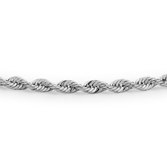 Goldsmiths 9ct White Gold Hollow Rope Bracelet 7 Inch