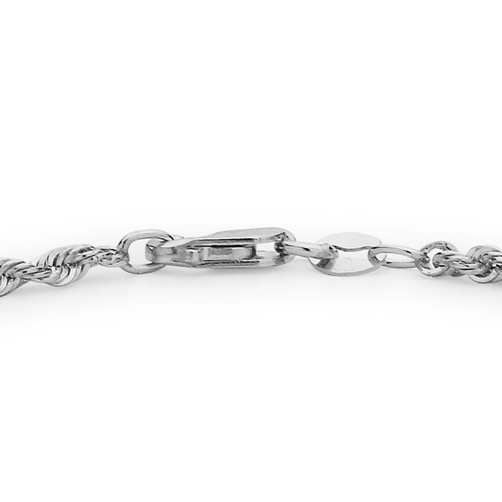 Goldsmiths 9ct White Gold Hollow Rope Bracelet 7 Inch
