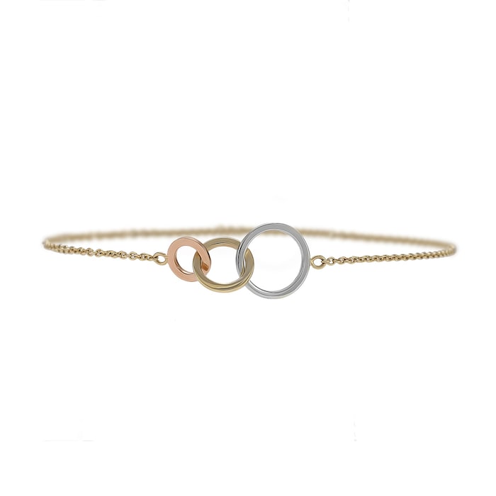 Goldsmiths 9ct Tricolour Gold Linked Bracelet