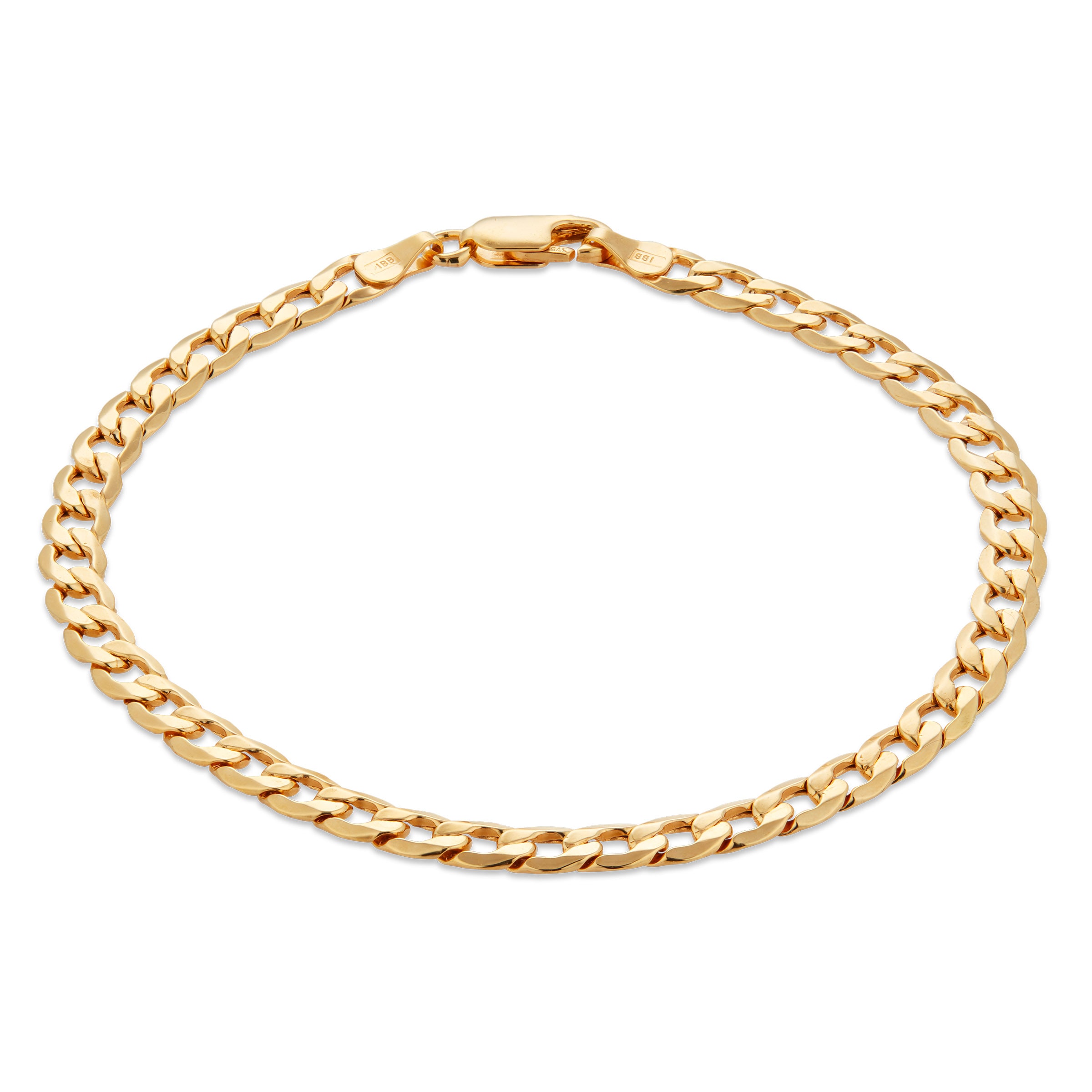 Pre-Owned 9ct Yellow Gold Heavy Curb Bracelet 4128051