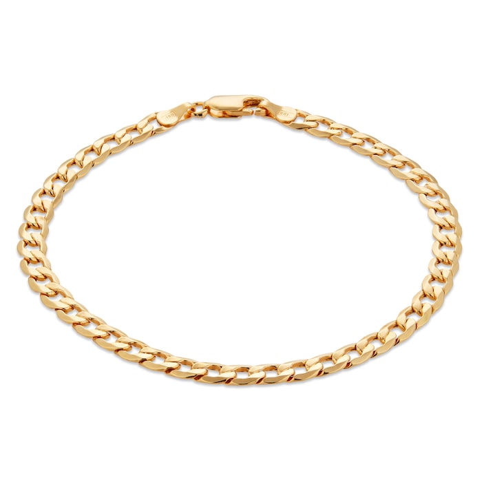 Goldsmiths 9ct Yellow Gold 6 Sided Curb Bracelet