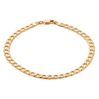 Goldsmiths 9ct Yellow Gold 6 Sided Curb Bracelet
