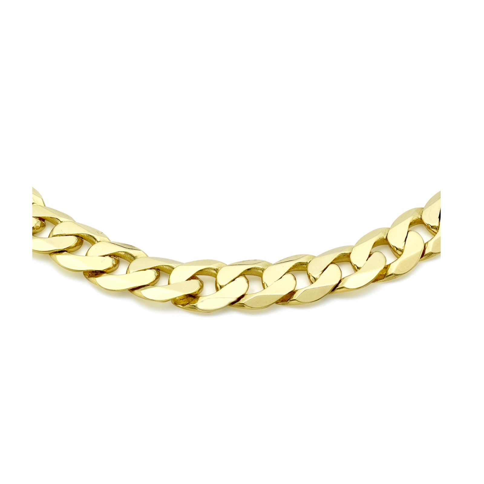 Goldsmiths 9ct Yellow Gold 7mm 20cm Curb Chain Bracelet 1.23.3093 ...