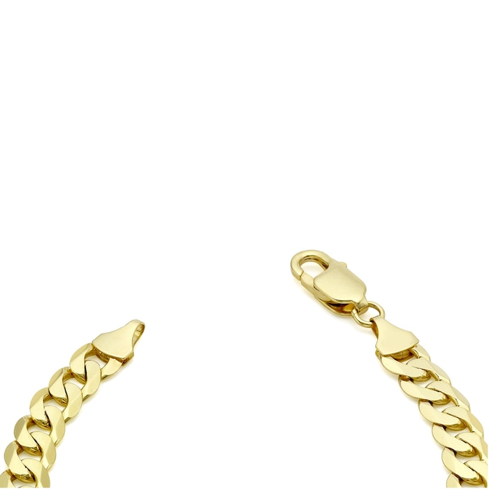 Goldsmiths 9ct Yellow Gold 7mm 20cm Curb Chain Bracelet