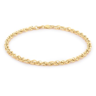 Goldsmiths 9ct Yellow Gold Diamond Cut Bracelet Goldsmiths 9ct Yellow Gold Diamond Cut Bracelet