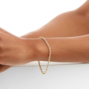 Goldsmiths 9ct Yellow Gold Diamond Cut Bracelet