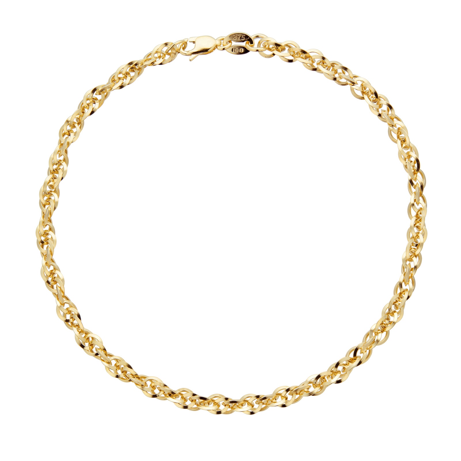 9ct gold diamond cut bracelet